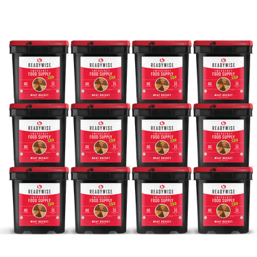 720 Serving Meat Package Includes: 12 Freeze Dried Meat Buckets